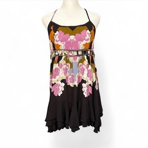 Free People Sweet Lucy Floral Ruffle Slip Mini Dress Small